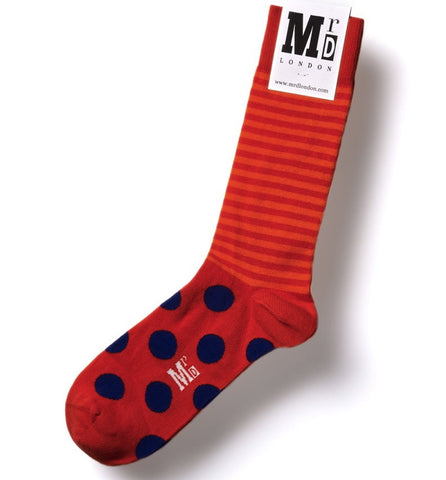 Orange & Purple Spots & Stripes Mens Socks