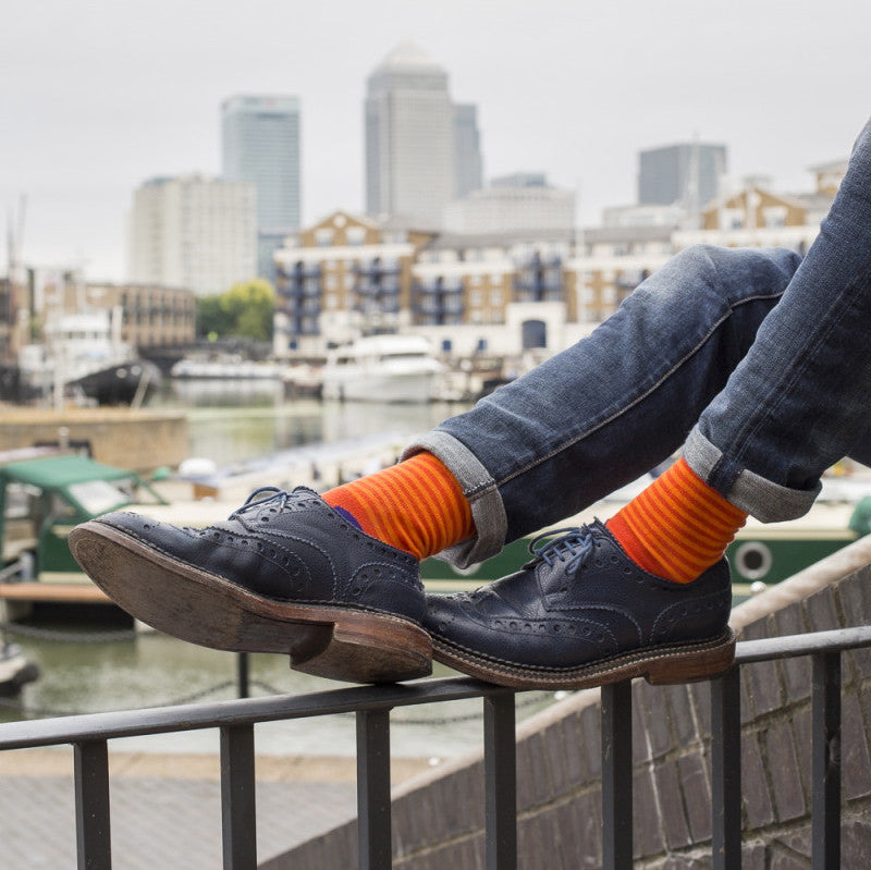 Orange & Purple Spots & Stripes Mens Socks