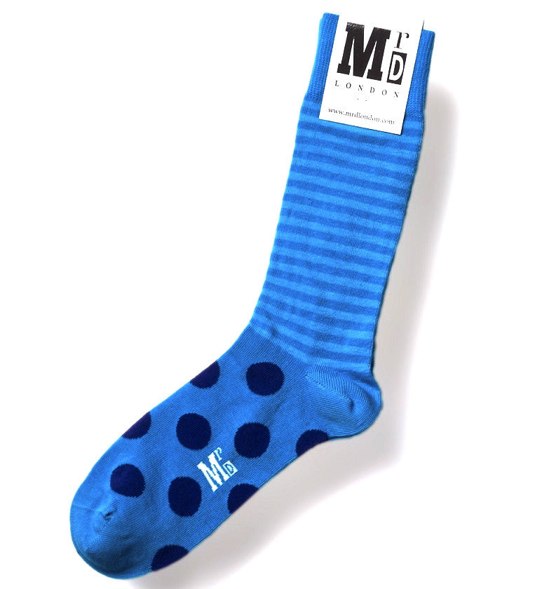 Turquoise & Purple Spots & Stripes Mens Socks