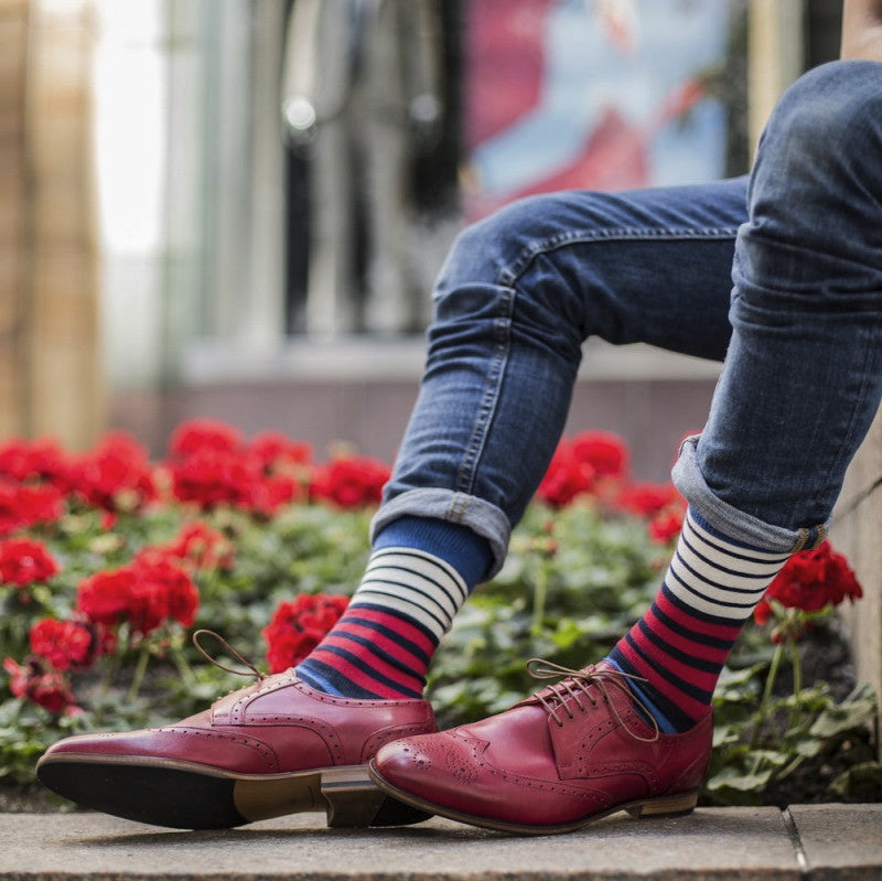 Multi Breton Striped Mens Socks