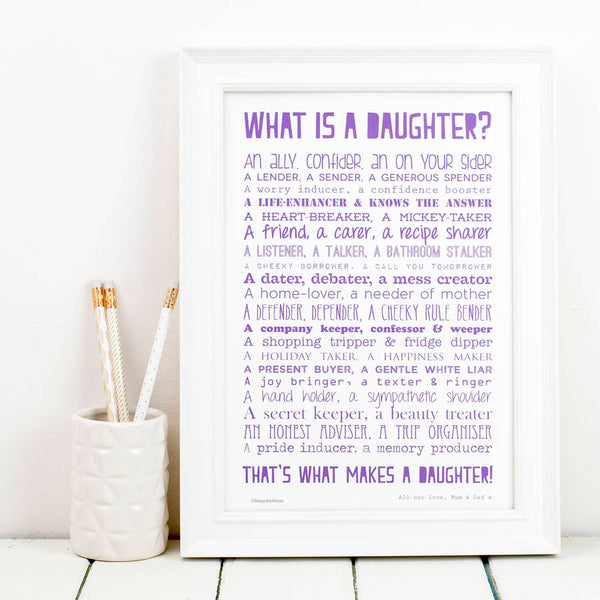 Daughter Poem Print