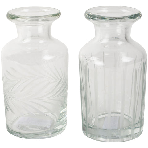 Bud Vases Vintage Etched 2 Designs