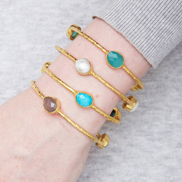 Chunky Pearl Stone Bangle