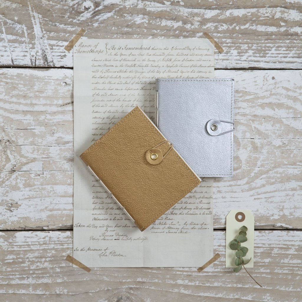 Silver Hand Stitched Notebook