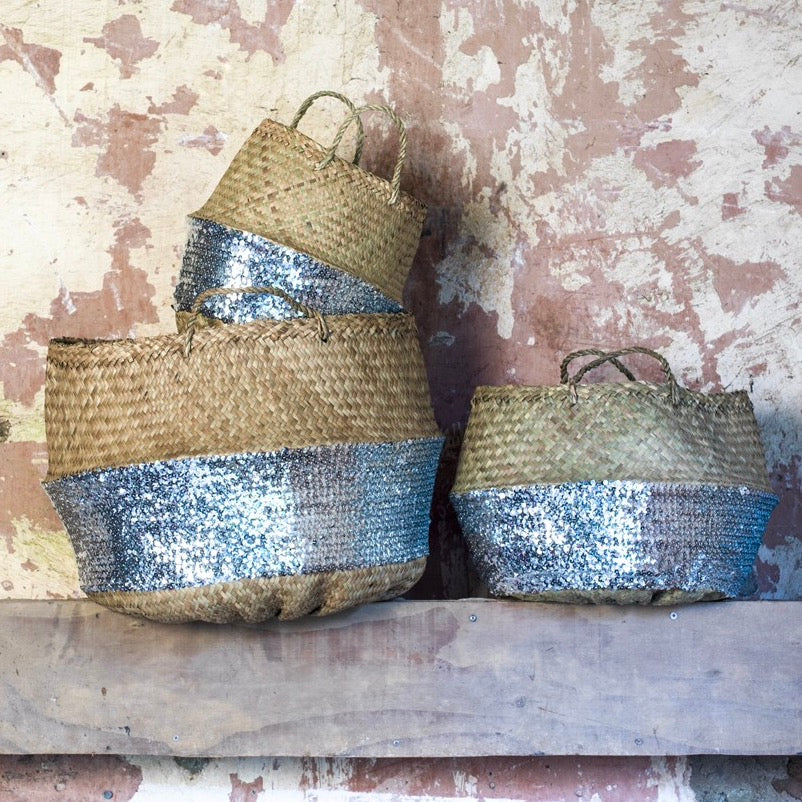 Silver Sequin Toulouse Baskets