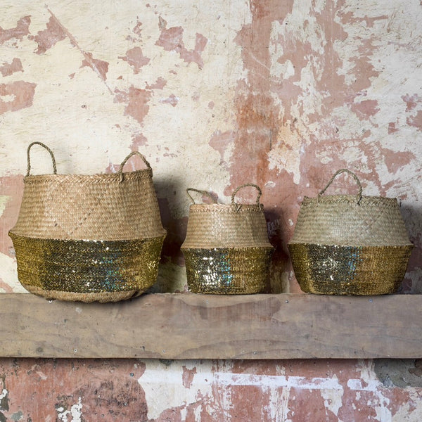 Gold Sequin Toulouse Baskets