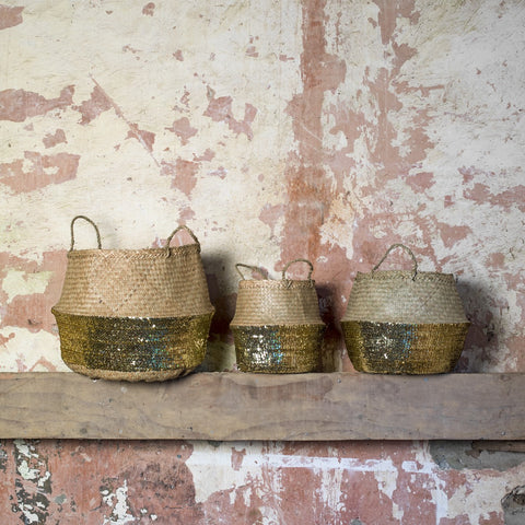 Gold Sequin Toulouse Baskets