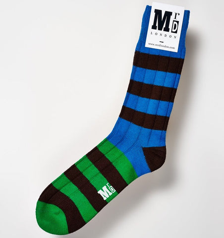 Blue Rugby Chunky Striped Socks