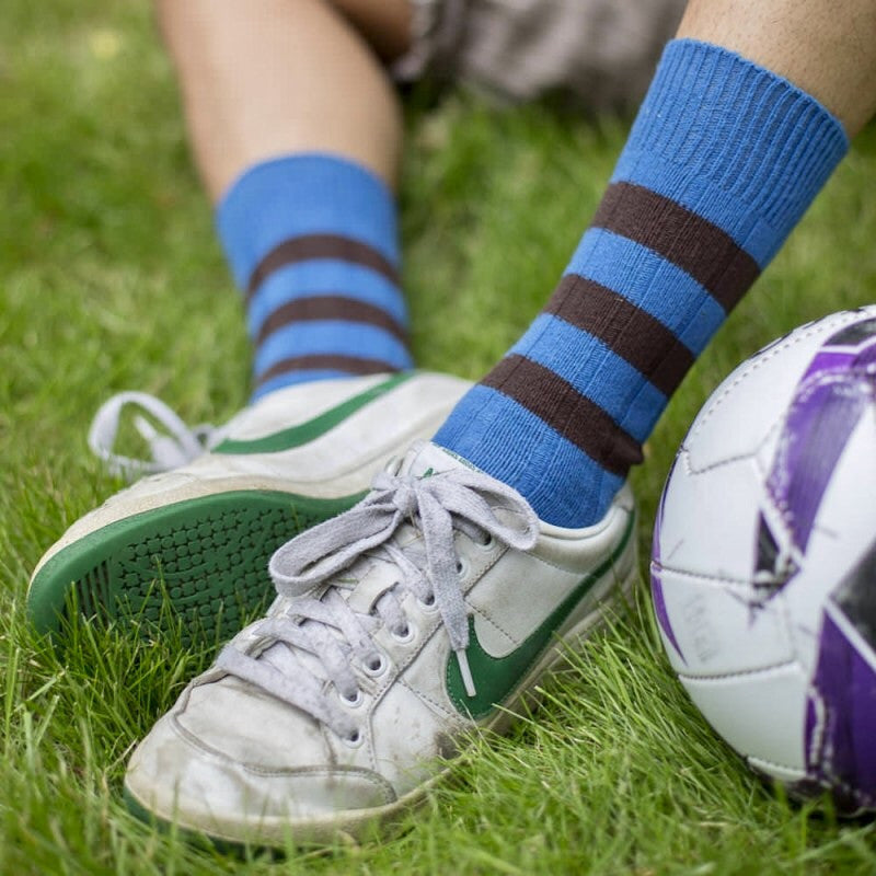 Blue Rugby Chunky Striped Socks