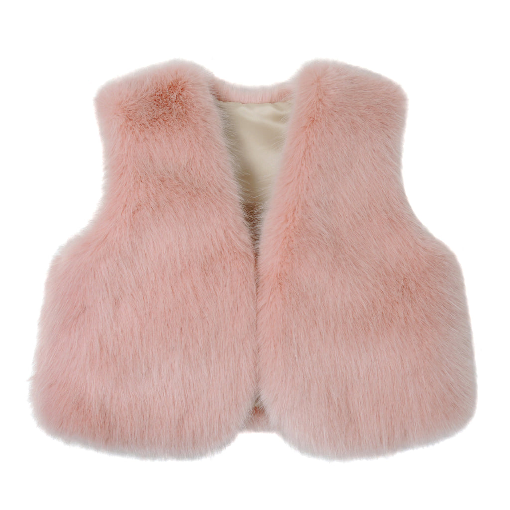 Pink Children's Faux Fur Waistcoat