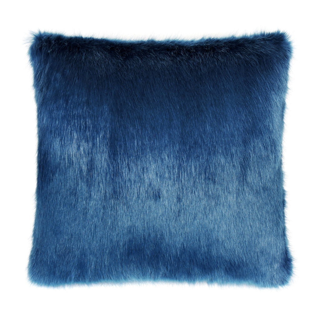 Petrol Blue Faux Fur Cushion