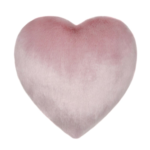 Pink Candy Floss Faux Fur Heart Cushion