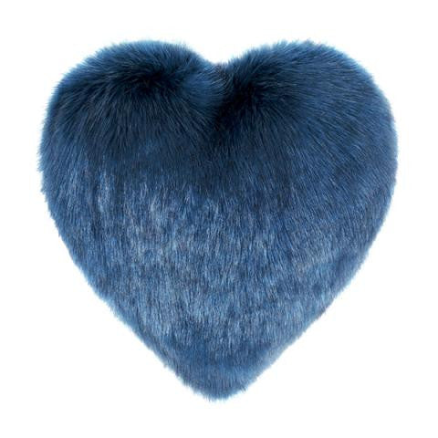 Petrol Blue Boudoir Heart Cushion
