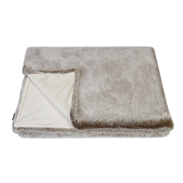 Latte Faux Fur Comforter/Throw