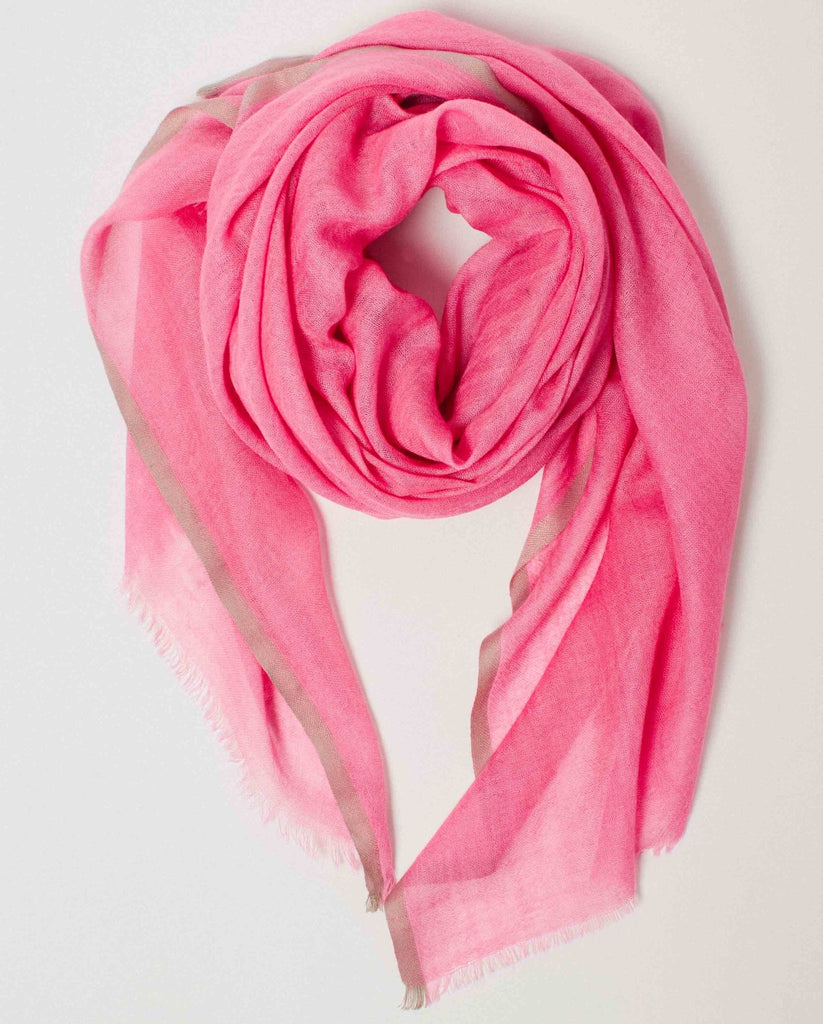 Pink Wool & Silk Scarf