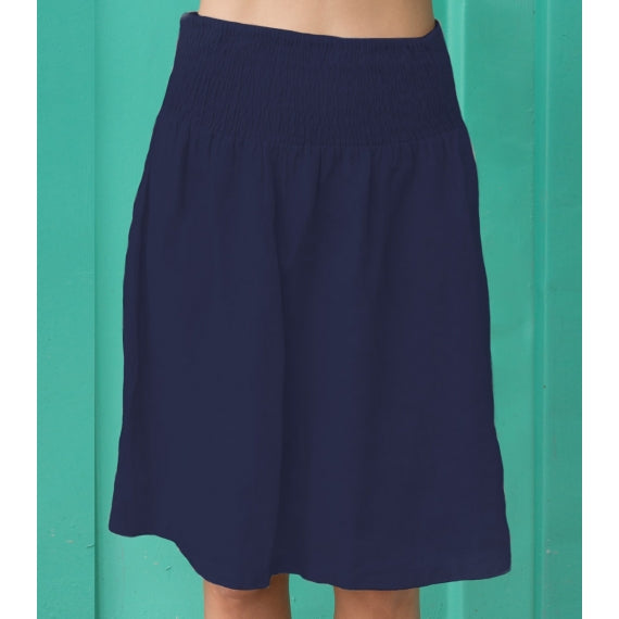 Blue Navy Bobbin Linen Skirt