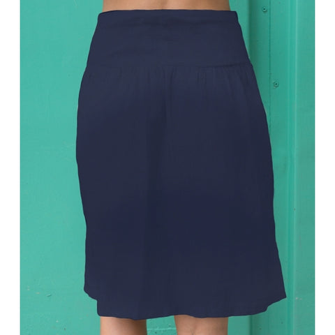 Blue Navy Bobbin Linen Skirt