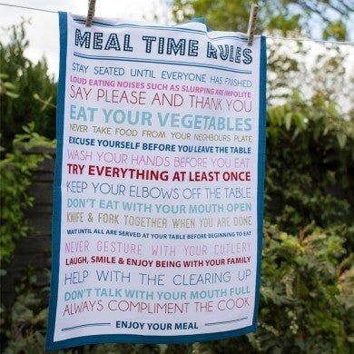 Meal Time Rules Tea Towel