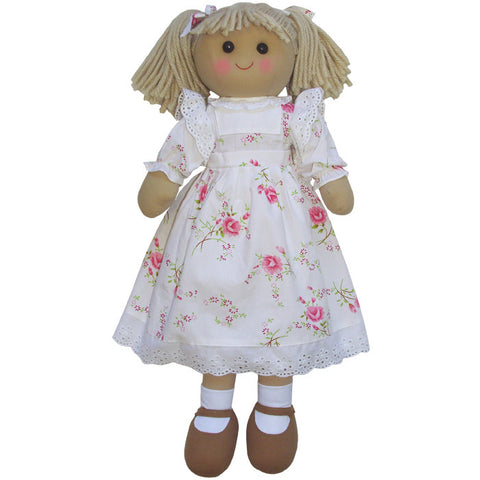 Traditional Rag Doll With Floral White Dress