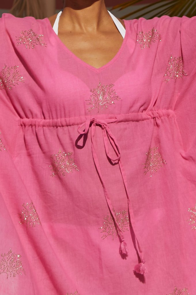 Rasberry St Kitts Cotton Kaftan