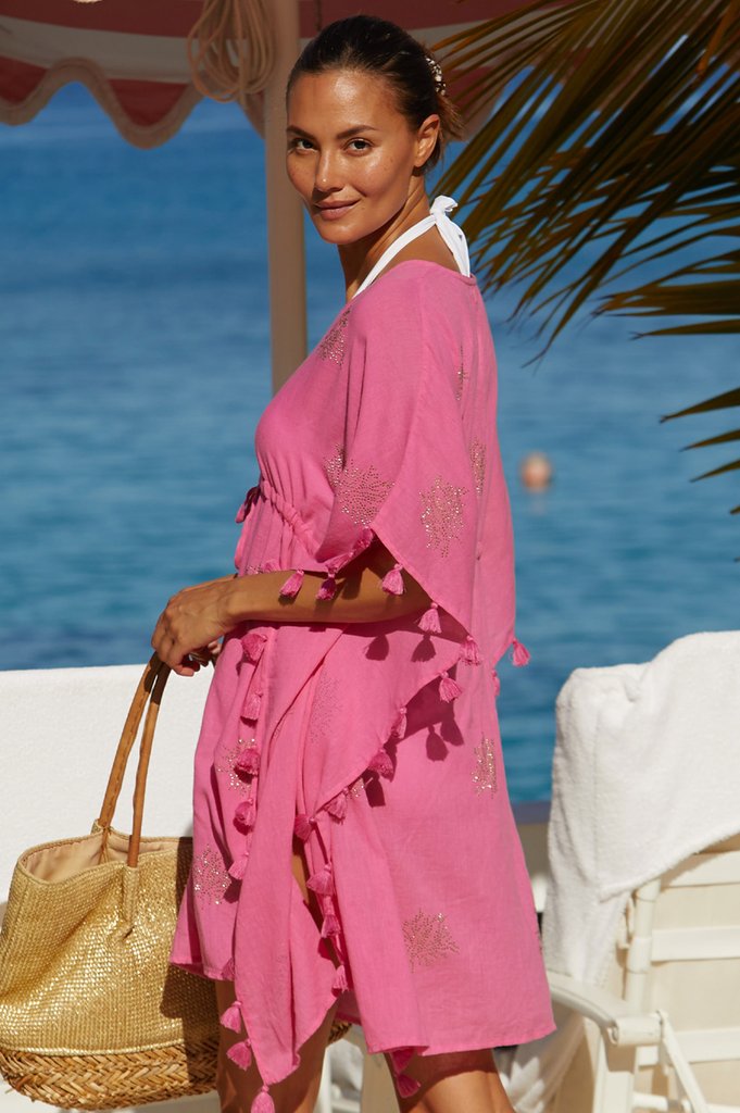 Rasberry St Kitts Cotton Kaftan