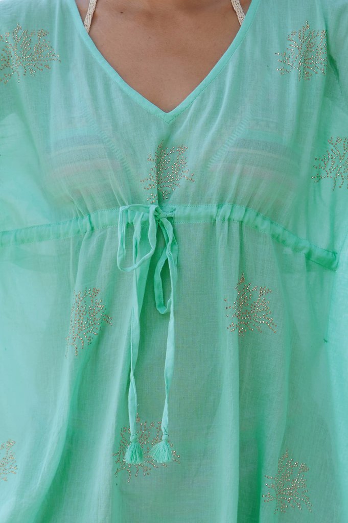 Sea Green St Kitts Cotton Kaftan