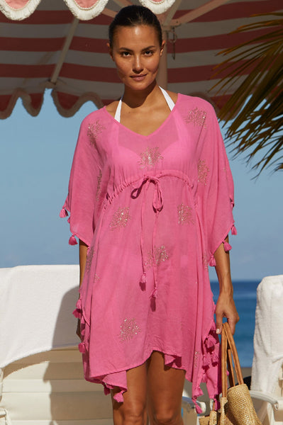 Rasberry St Kitts Cotton Kaftan