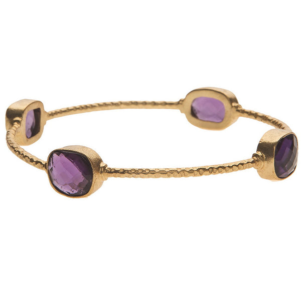 Chunky Amethyst Stone Bangle
