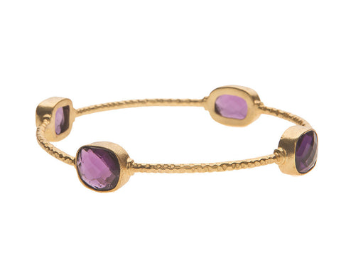 Chunky Amethyst Stone Bangle