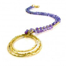 Triple Hoop Amethyst Necklace