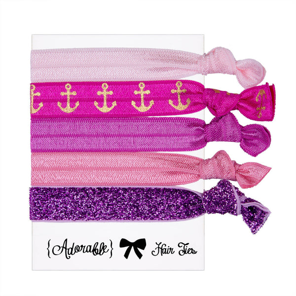 Hair & Wrist Band Multipack (Anchor Pink)