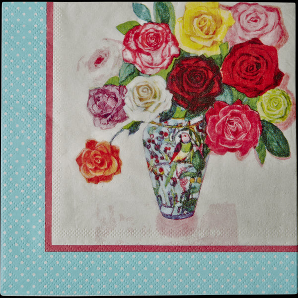 20 Paper Napkins with Andrea Floral Print