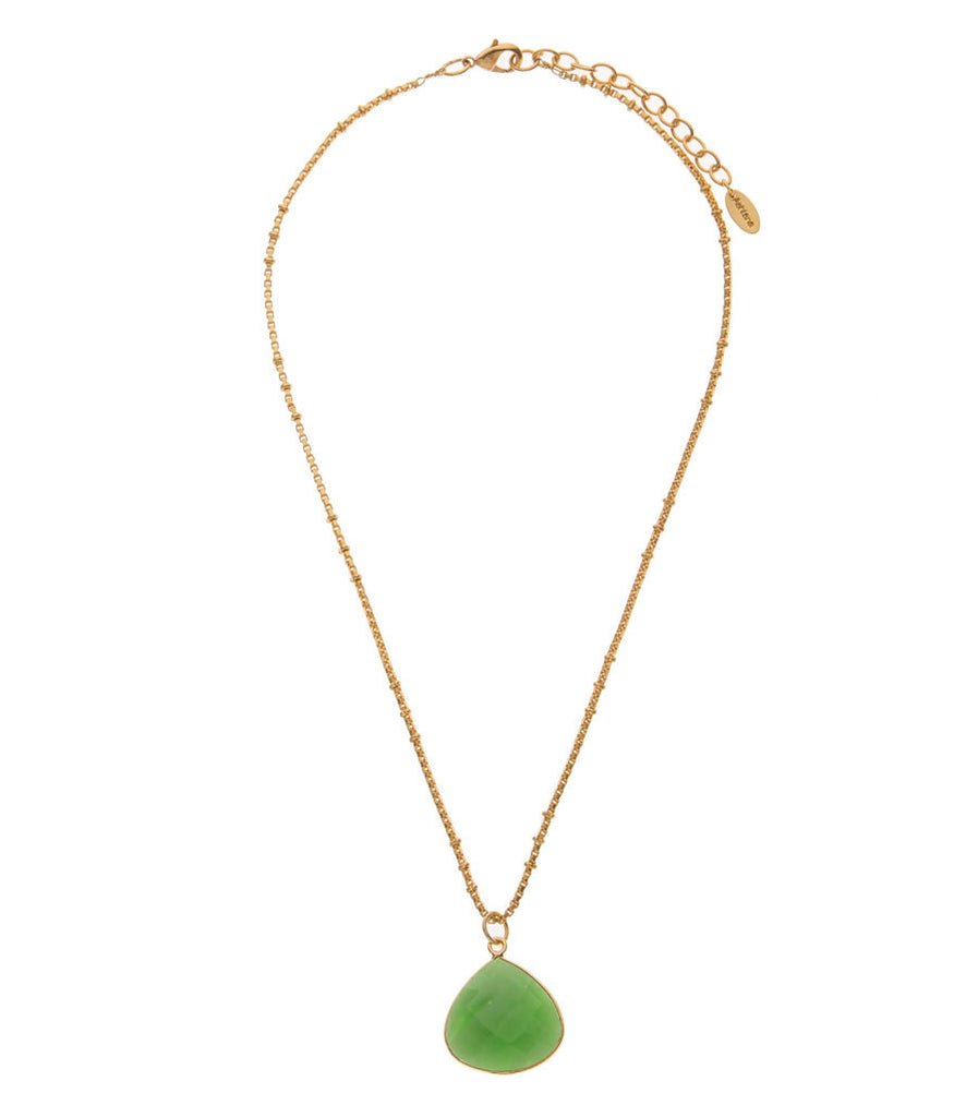 Apple Green Chalcedony Stone Necklace