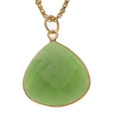 Apple Green Chalcedony Stone Necklace