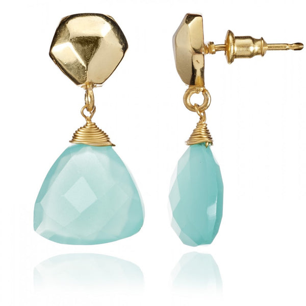 Azuni Athena Semi Precious Aqua Drop Earrings