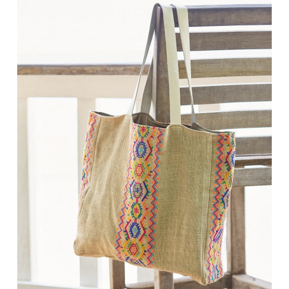 Multi Aruba Jute Beach Bag