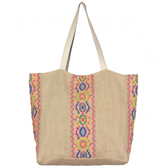 Multi Aruba Jute Beach Bag