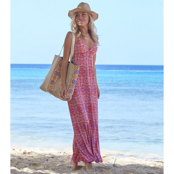 Multi Aruba Jute Beach Bag