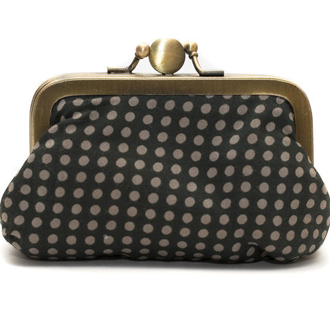 Charcoal Polka Dot Purse