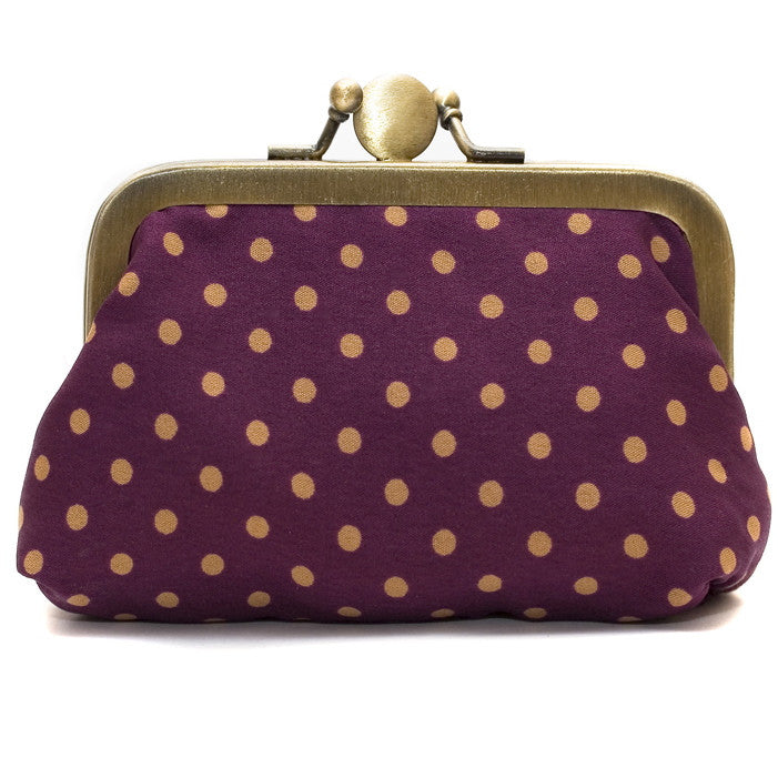 Damson Polka Dot Purse