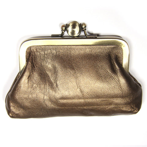 Copper Leather Clip Purse