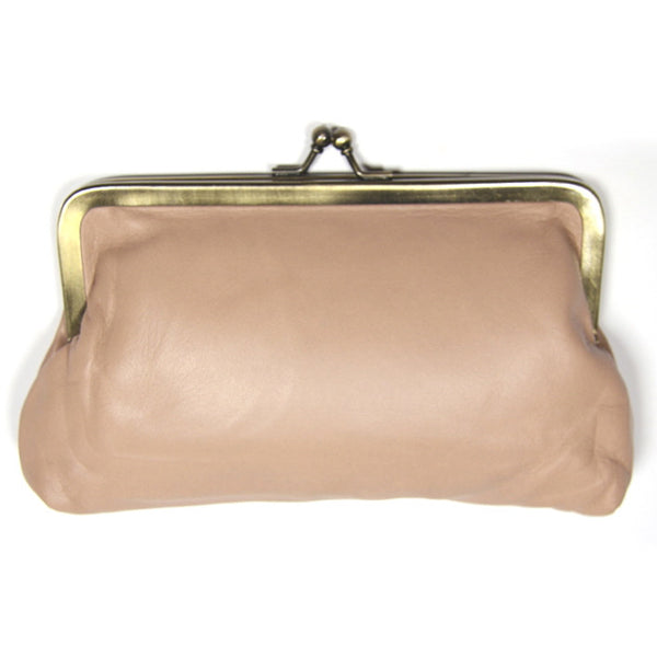 Ballet Pink Leather Clutch Bag