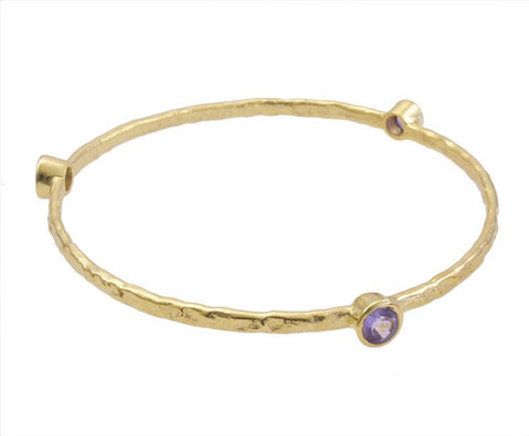 Amethyst Gold Plated Stacking Bangle