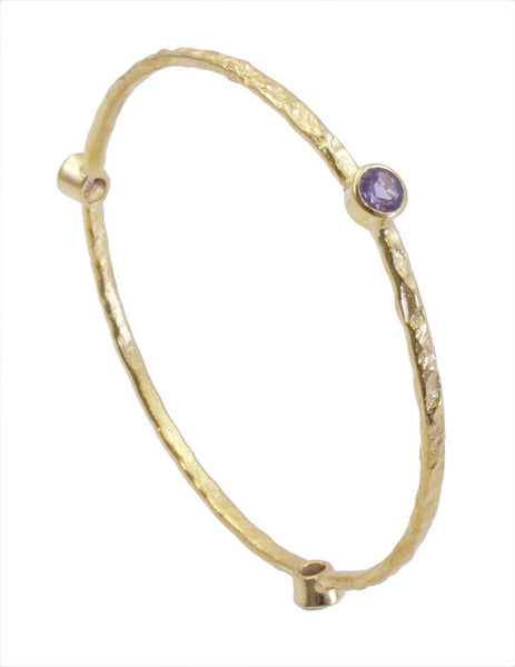 Amethyst Gold Plated Stacking Bangle