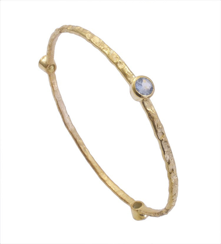 Blue Topaz Gold Plated Stacking Bangle