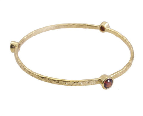 Garnet Gold Plated Stacking Bangle