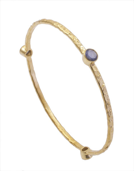 Labradorite Gold Plated Stacking Bangle