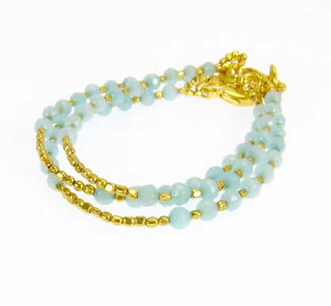 Amazonite Gold Plated Bracelet