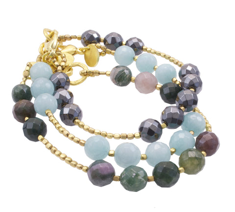 Jasper Gold Plated Bracelet