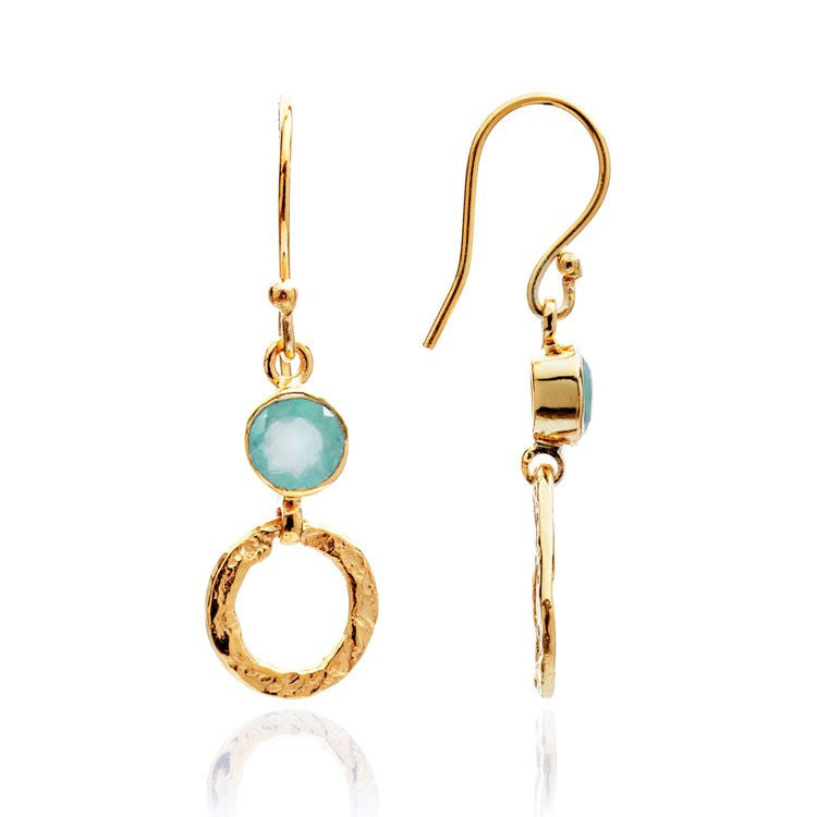 Aqua Chalcedony Small Hoop Earrings